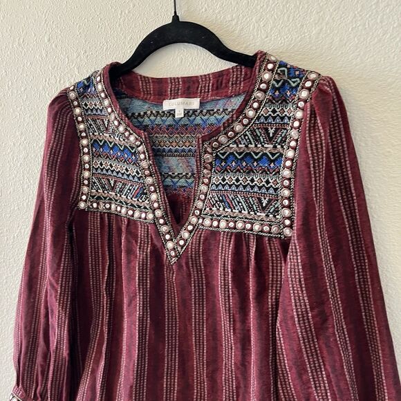Lulumari Womens Peasant Top Small Embroidered Jeweled Boho Hippie Fairy Festival - Picture 10 of 16